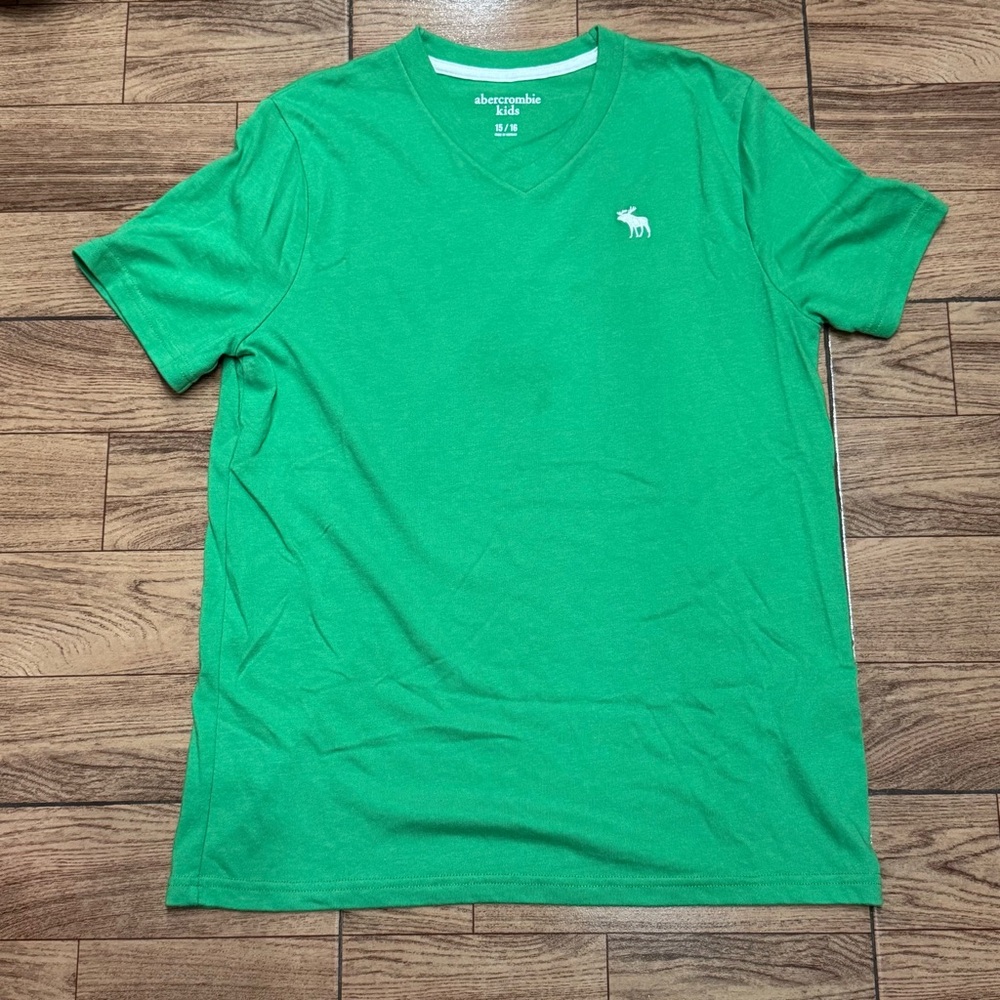 Abercrombie Kids Bright Green V-Neck Tee